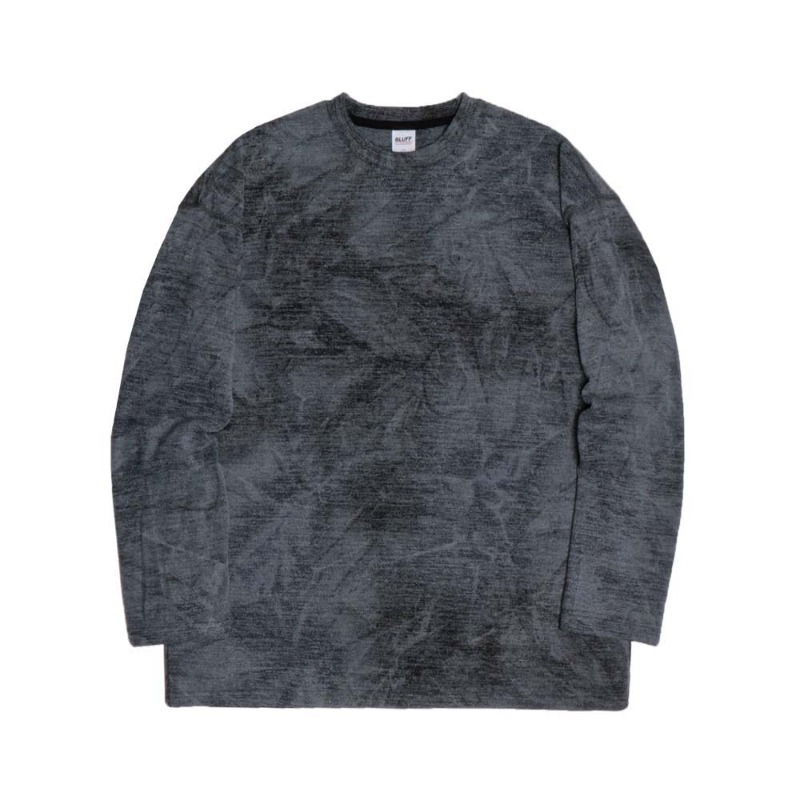 DYED WASHABLE KNIT PULLOVER [Black Grey]